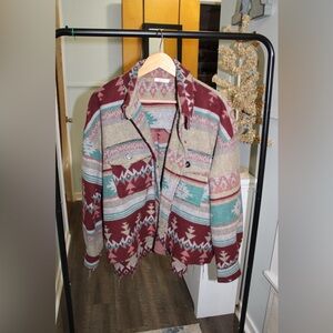 LA MIEL Earthy Toned Patterned Jacket